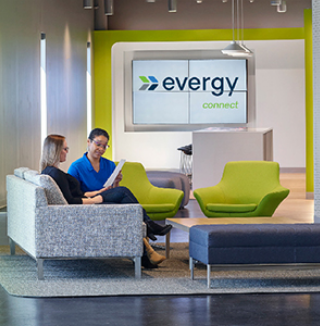 two people within evergy connect space