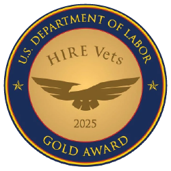 HIRE Vets 2025 gold award from United States Department of Labor 