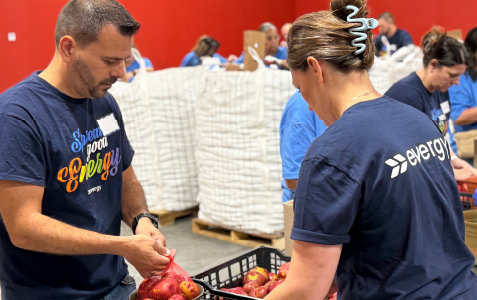 volunteers at harvesters