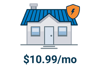 Icon of a house with pricing for expanded surge protection