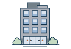 Business Building graphic Savings by Industry